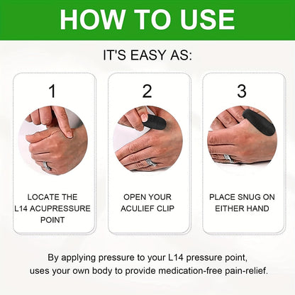 Sugar Control LI4 Acupressure Point Clip Wearable – Supporting Acupressure Relaxation, Stress Alleviation, Tension Relief and Headache Relief Hand Clip Migraine Pressure Point Clip