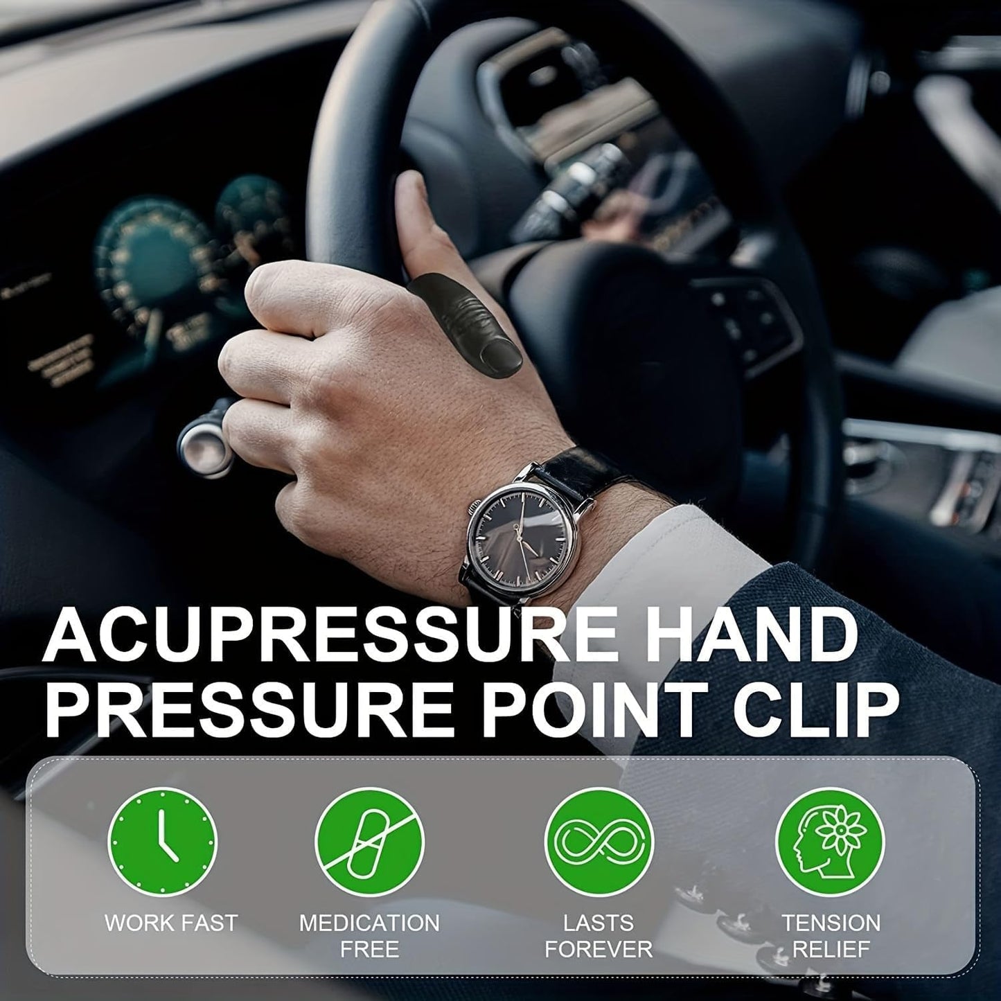 Sugar Control LI4 Acupressure Point Clip Wearable – Supporting Acupressure Relaxation, Stress Alleviation, Tension Relief and Headache Relief Hand Clip Migraine Pressure Point Clip