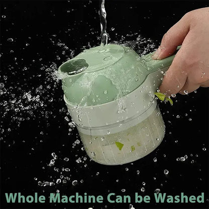 Rechargeable 4-in-1 Electric Vegetable Cutter | ریچارج ایبل 4-ان-1 الیکٹرک ویجیٹیبل کٹر