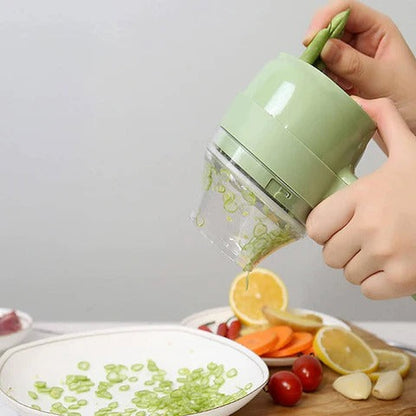 Rechargeable 4-in-1 Electric Vegetable Cutter | ریچارج ایبل 4-ان-1 الیکٹرک ویجیٹیبل کٹر