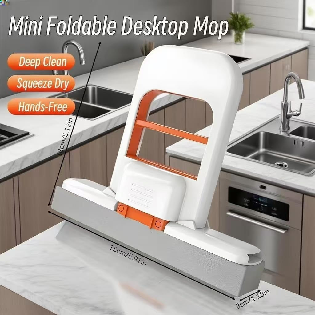 Foldable Mini Mop | Self-Wringing Wet & Dry Cleaner | فولڈ ایبل منی موپ | سیلف رِنگنگ ویٹ اینڈ ڈرائی کلینر