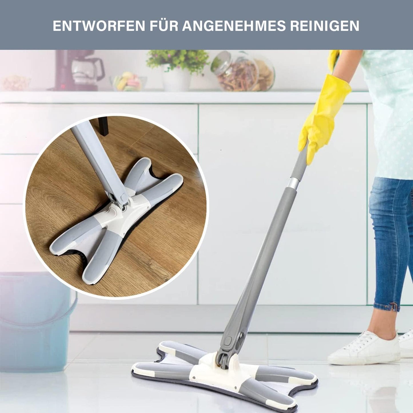 XMOP Floor Mop - The ideal tool for flawlessly clean floors - Mop with technology - Easy floor wiping