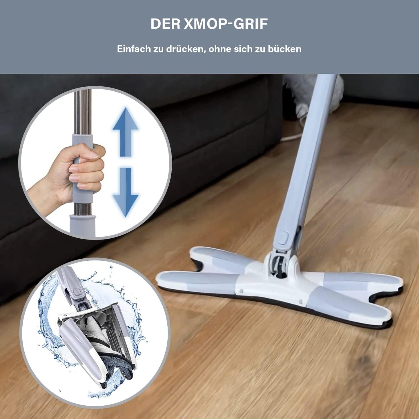 XMOP Floor Mop - The ideal tool for flawlessly clean floors - Mop with technology - Easy floor wiping