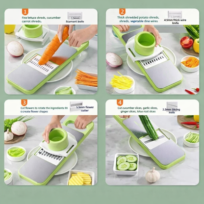5 in 1 Vegetable Cutter Multifunctional Stainless Steel Vegetable Cutter & Slicer Kitchen Tool